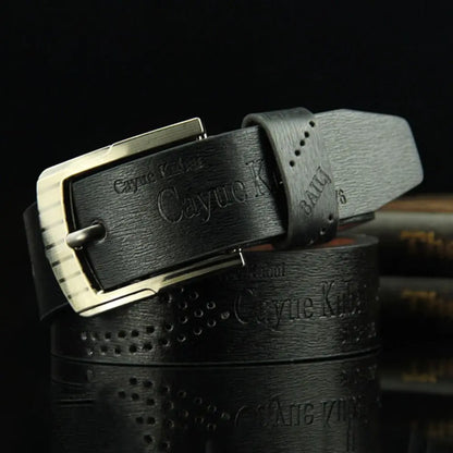 Durable Cowboy Leather Belt Casual Vintage Pin Buckle Waistband Pants Bands Men's Belt