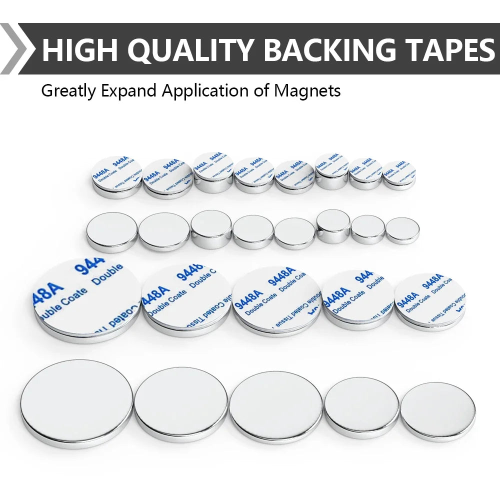 Super Powerful Magnet Neodymium With double-sided adhesive Magnet Round NdfeB N35 Strong Permanent Magnetic imanes Refrigerator