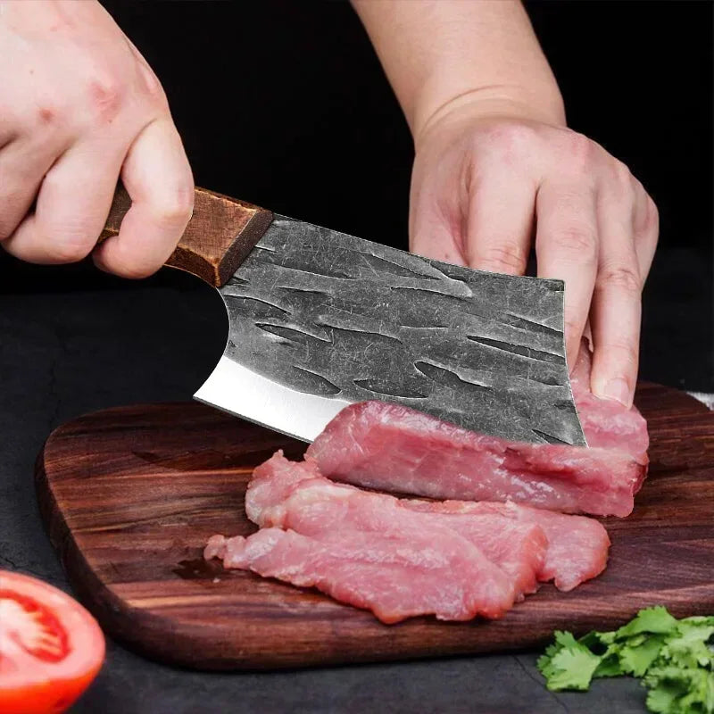 Handmade Forged Chinese Cleaver Knife Ultra Sharp Slicing Filleting Knives Chef Knife for Meat Vegetable Kitchen Cooking Tools
