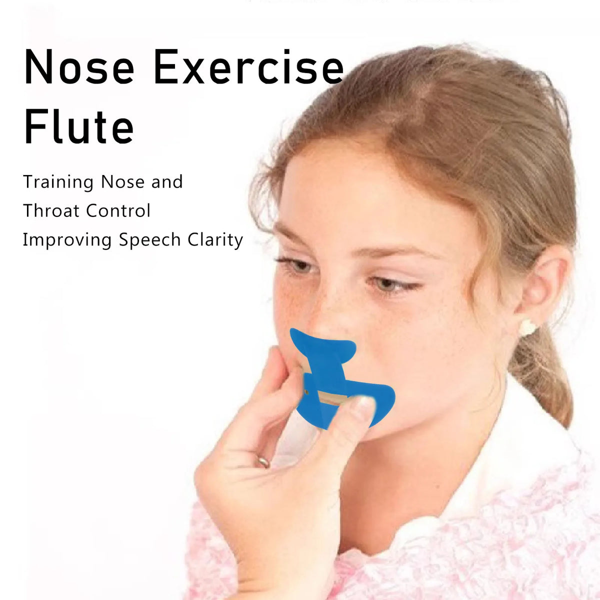 Childrens Nose Flute Mouth Muscle Trainer Flute Hygiene Dark Blue Tongue Nose Breathing Practice Whistle For Nose Throat Control
