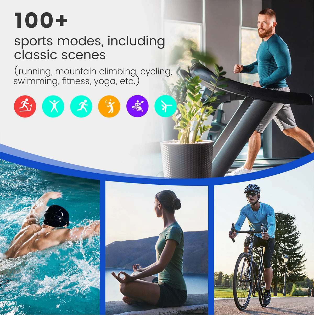 LIGE Smartwatch dla mężczyzn i kobiet Luksusowy Wodoszczelny Zegarek Sportowy z Pełnym Ekranem Dotykowym Smartwatch Fitness dla Xiaomi Huawei Android iOS iPhone
