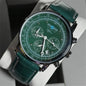 2026 Fashion New Retro Business Casual Leather Strap Quartz Watch Zeppelin Men's Watch Green Dial Luxury Gift Watch