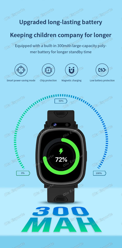 Children's Smart Watch 2026 Camera LED Flashlight Fun Games Stopwatch Calculator Alarm Reminders Boys and Girls Smartwatch HW12