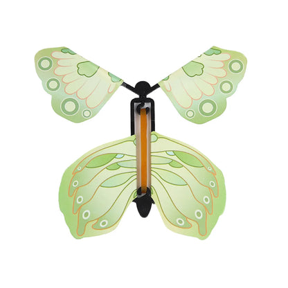 12PCS Magic Flying Butterflies Wind Up Toy Bookmark Greeting Rubber Band Powered Magic Prop,Surprise Gift Wedding,Birthday,Party