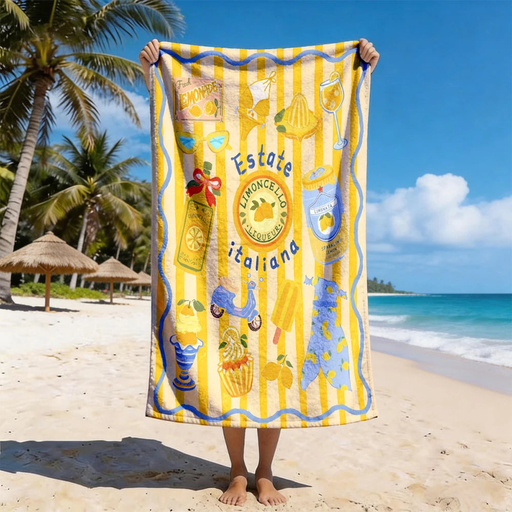 1pc Summer Vibes Beach Towel Collection: Cute & Stylish Printed Quick Dry Beach Blankets