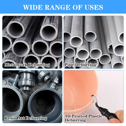 RB1000 Handle Burr Deburring Remover Cutting Tool With 10 Pcs Rotary Deburr Blade Professional Deburring Tool Kit