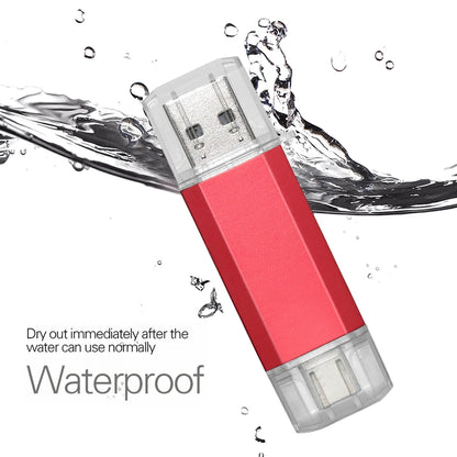 Type C USB 2.0 Flash Drives128GB 2 in1 PenDrive 64GB Multifuncional Memory Stick16GB U Disk16GB Waterproof Flash for Smart Phone