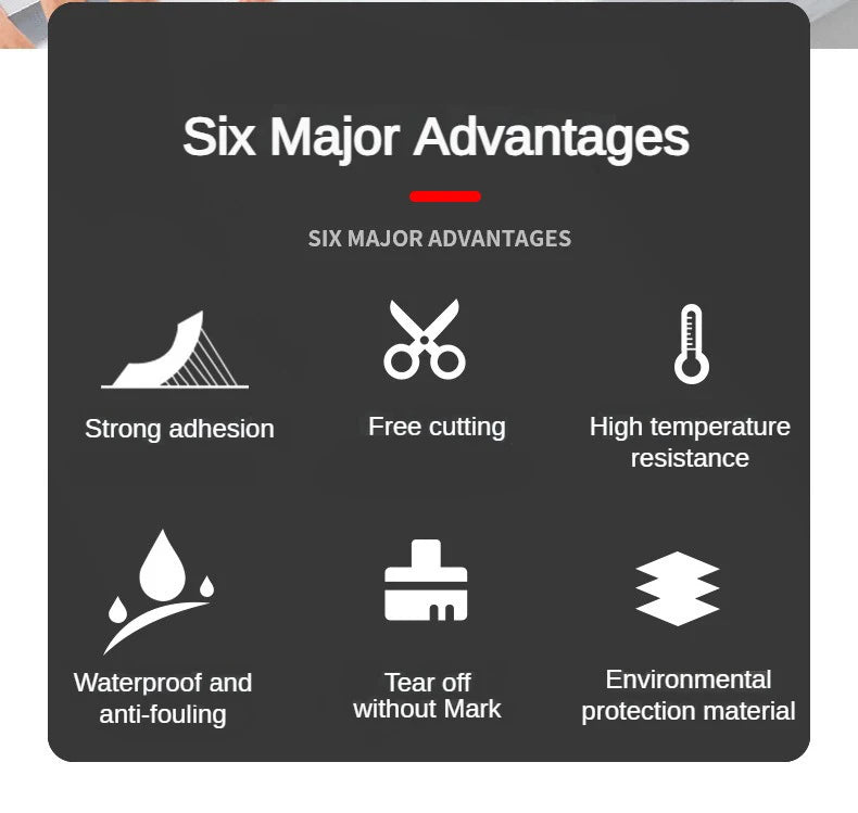 Kitchen Aluminum Foil High-Temperature Tape Cooktop Self-Adhesive Greaseproof Stickers Moisture-Proof Mildew Waterproof Seam Sea