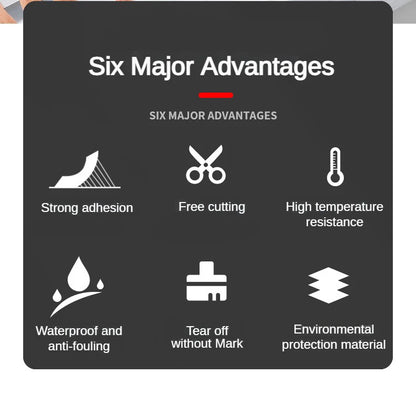 Kitchen Aluminum Foil High-Temperature Tape Cooktop Self-Adhesive Greaseproof Stickers Moisture-Proof Mildew Waterproof Seam Sea