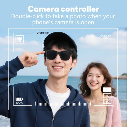 AI Smart Wireless Glasses Bluetooth Sunglasses Remote 8K Control Touch Photo Camera Recording Voice Assistant Translator