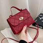 Korean Style Diamond Quilted Square Bag for Women Trendy Top Handle Crossbody Bag  Chain Underarm Purse Fashion Shoulder Bag