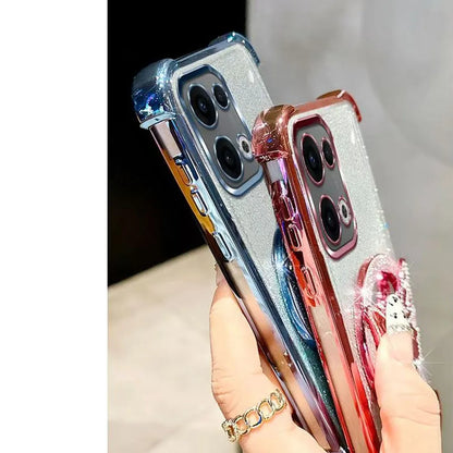 Glitter Mirror Butterfly Bracket Magnetic Holder Case for vivo V50 Lite vivo V50 V60 V40 V30 Lite V30 Pro Shockproof Clear Cover