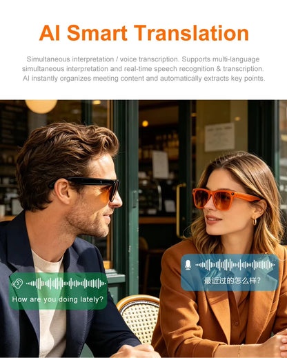 Lenovo 8KHD 2400W Upgrade Smart AI Glasses Women Men Color Changing Photo Video Voice Call Translation Motorcycle Glasses