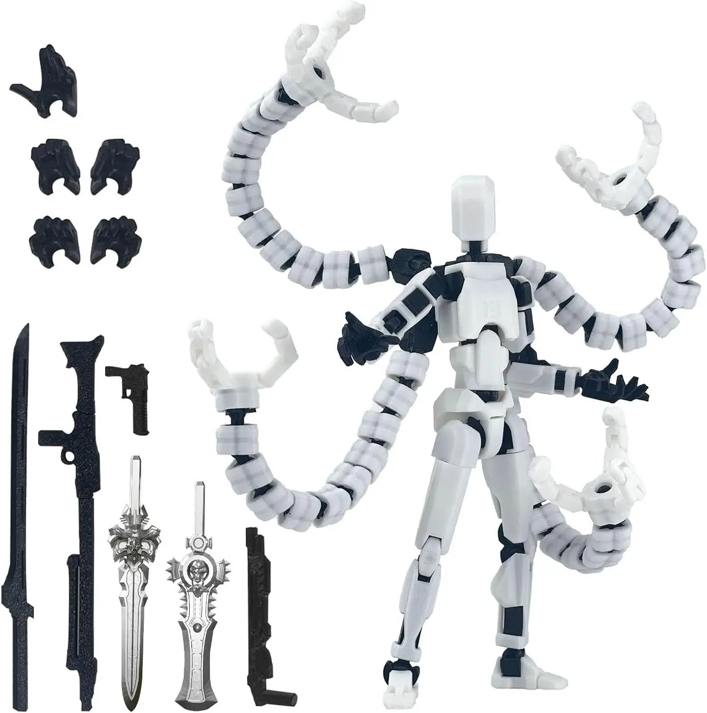 Assembly Completed T13 Action Figure 3D Printed Multi-Jointed Movable Titan 13 Lucky Dummy Nova Robot Action Figure Desktop