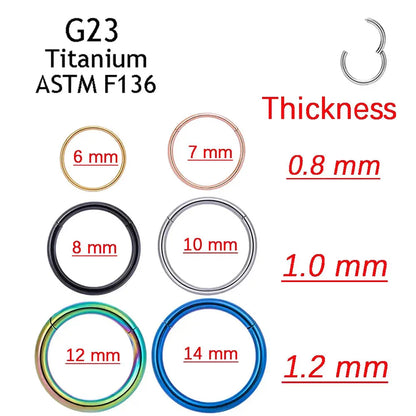 Classical Nose Rings G23 Titanium Anodizing Piercing Body Jewelry Basic Earrings Sexy Septum Piercing Nariz Gifts Safe Piercing