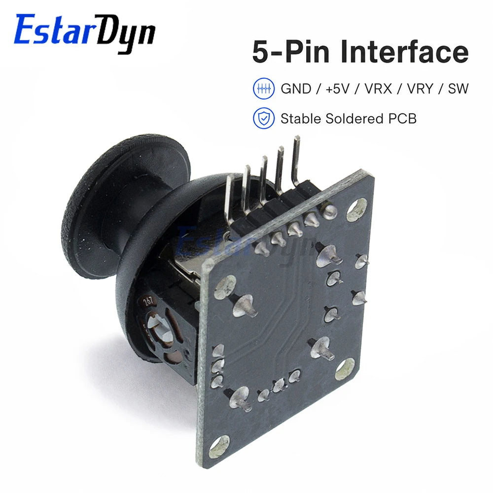 Estardyn 2-Axis Analog Joystick Module XY Dual Axis PS2 Game Rocker with Button Breakout Board Sensor for Robot DIY