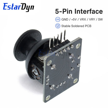 Estardyn 2-Axis Analog Joystick Module XY Dual Axis PS2 Game Rocker with Button Breakout Board Sensor for Robot DIY