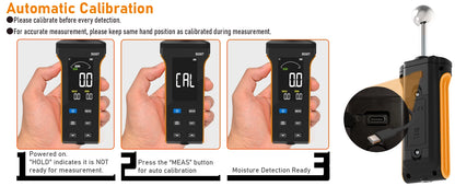 BTMETER Wood Moisture Meter - Pinless Moisture Detector Measur Depth 20-40mm Non-Destructive Moisture Tester with Masonry