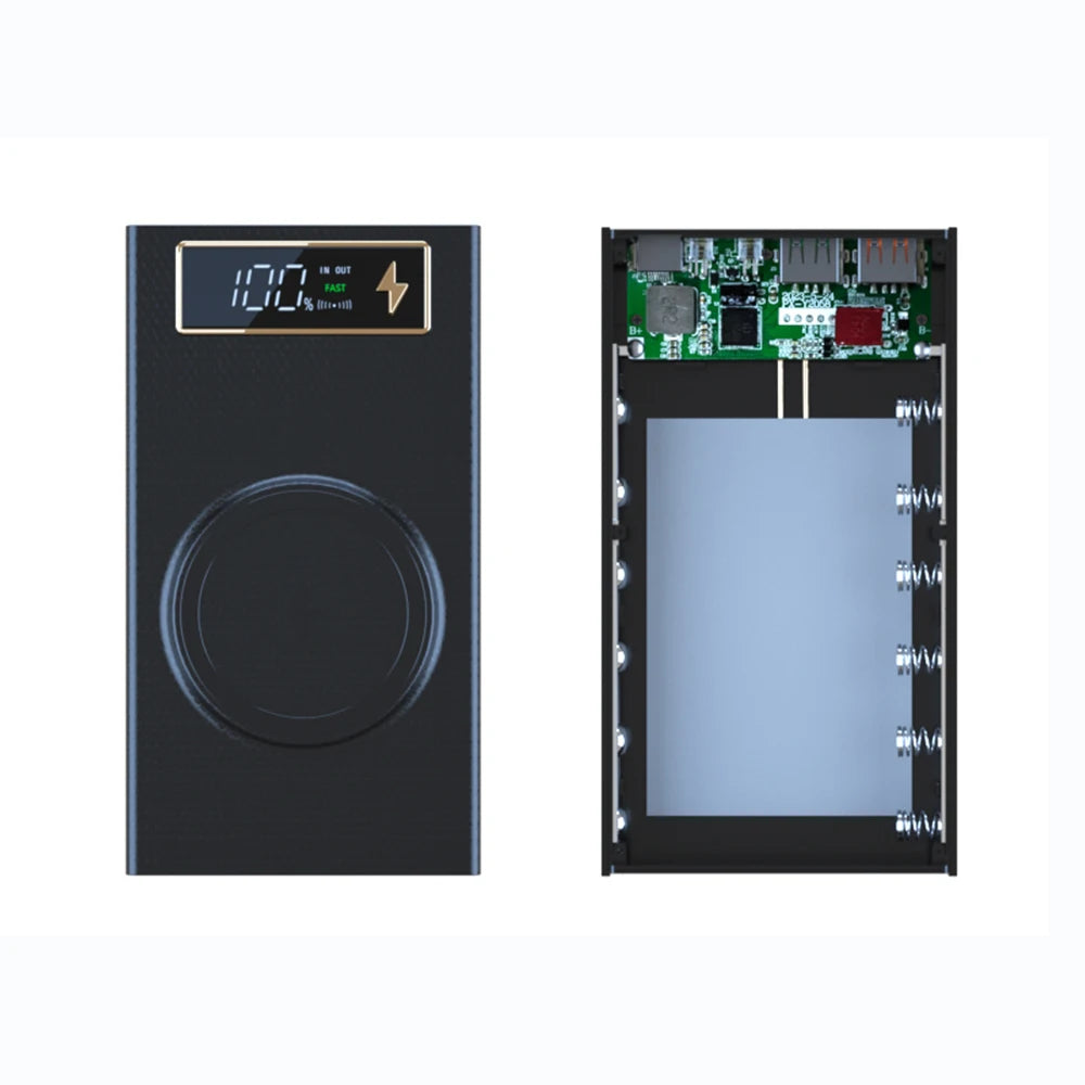 6* 18650 Power Bank Case Wireless Fast Charge PD CX6 For Smart Phone Charging Flashlight Dual USB DIY Battery Storage Boxes