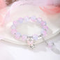 Bohemian Sweet Butterfly Beaded Bracelet for Women Girls Pink Color Imitation Jade Crystal Hand Jewelry Birthday Party Gifts