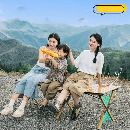 Outdoor Folding Camping Table Lightweight Compact Camping Picnics Portable Wooden Picnic Table Backyard Parties Beach Trips