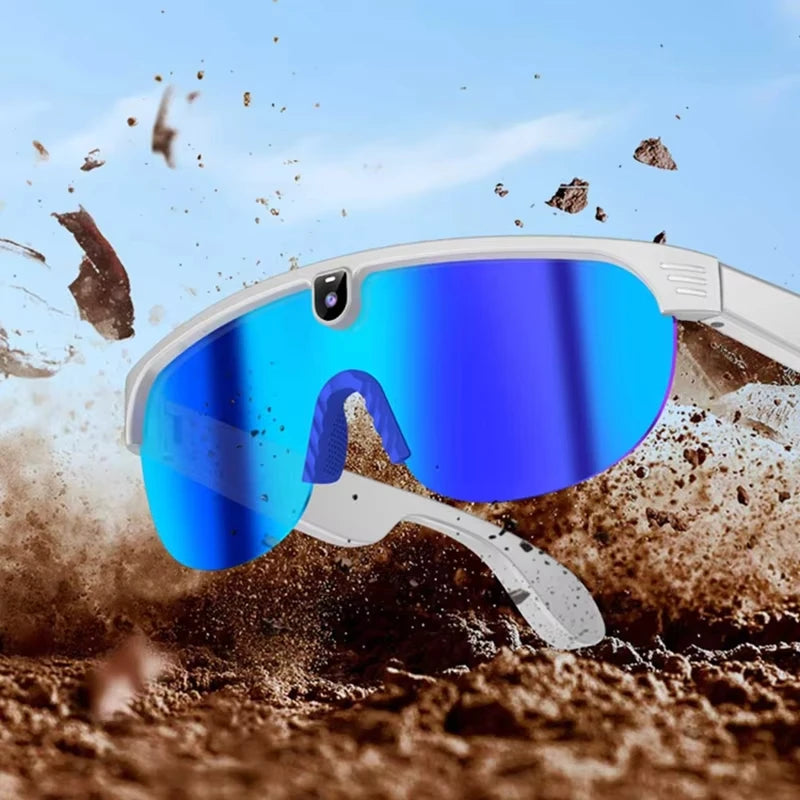 4K Polarized AI Smart Cycling Glasses Men 800W Camera Video Recording Translation Sunglasses Bluetooth Call Music Sports Glasses