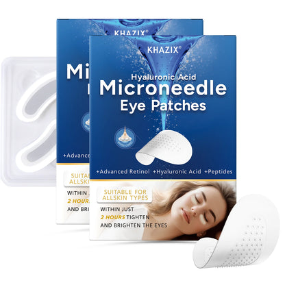 Retinol Microneedle Eye Patches with Hyaluronic Acid & Firming Peptides,for Forehead, Eye Area, Crow's Feet & Smile Lines,1Pair.
