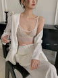 Sexy Lace Bralette No Underwire | French Triangle Cup Bra | Summer Thin Breathable for Women | Slimming Strappy Back Lingerie