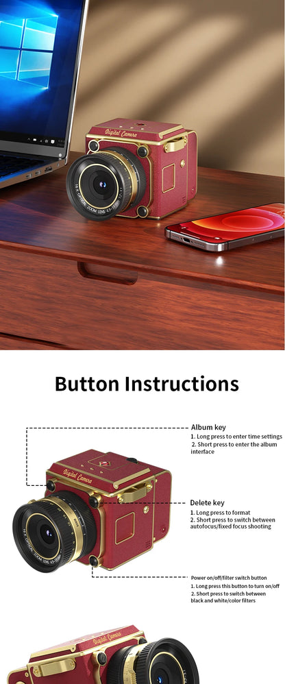 4K Retro Digital Camera 64MP Ultra Clear Pixels 16X Zoom 20 HD Screen Portable CCD Vintage Camera For Beginners And Students