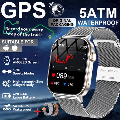 2026New Military Dual-band GPS Smart Watch Compass IP68K Waterproof Bluetooth Call Heart rate Sports Smart Watch For IOS Andriod
