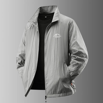 2025 Men's Summer Sun Protection Jacket Ultra-Light Thin Skin-Friendly Breathable UV Proof Fishing Ice Silk Sunscreen Coat