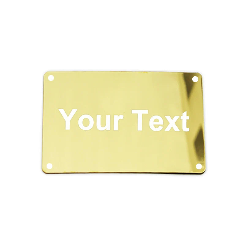 Customizable Brooches Pin Personalized Engraved Text Logo Business ID Plate Steel Metal Tag Address Plaque House Door Number