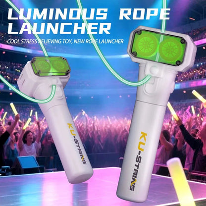 New String Rope Glow in The Dark String Rope Launcher Luminous Portable Handheld String Stress Relief Toy For Kids Party Gift