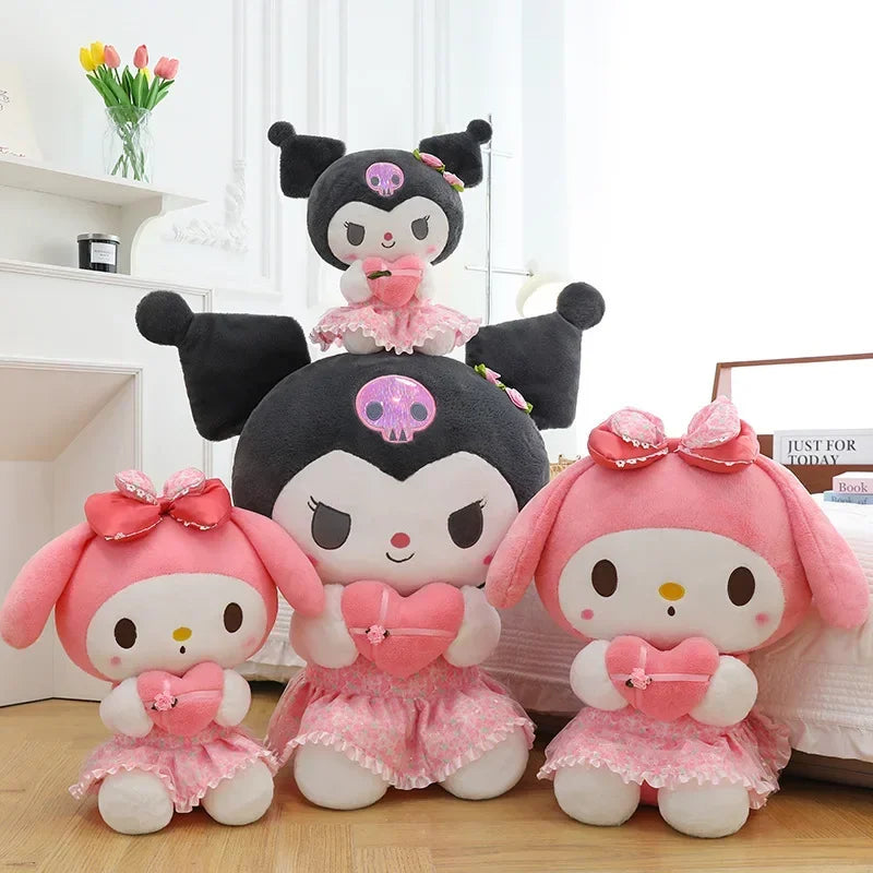 60cm Sanrio Kuromi Melody Hello Kitty Plush Toy Kawaii Cartoon Big Size KT Cat Plush Doll Soft Stuffed Pillow Kids Birthday Gift