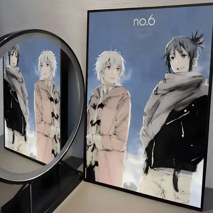 Anime No. 6 Poster Self-adhesive stickers are suitable for any wall surface waterproof moisture-proof