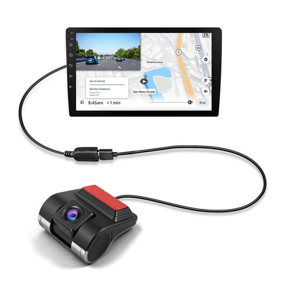 USB Front Dash Camera Universal Car DVR for Android System with ADAS Plug in the SD Card, Night Vision Loop Recording 1080P HD