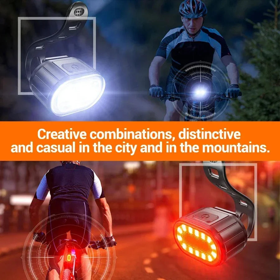 USB-C Rechargeable Bicycle Lights Bike Safety Warning Lamp Outdoor Waterproof Cycling Flashlight For Mountain And Road Bikes