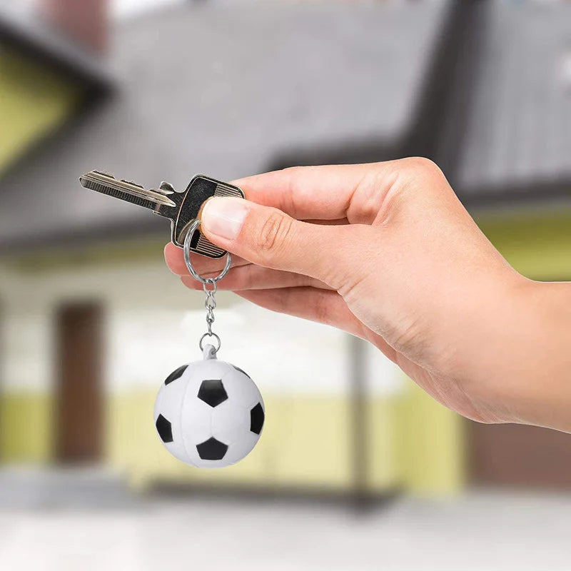24 Pack White Soccer Keychains Accessory Mini Soccer Stress Ball Keychains,Sports Ball Keychains,School Carnival Reward for Kids