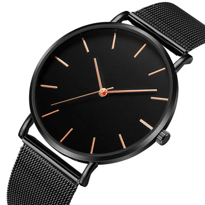 Ultra-thin Fashion Watch Women Luxury Metal Mesh Belt Ladies Quartz Wristwatches Minimalist Elegant Woman Watches reloj mujer