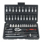 46pcs Drive Ratchet Torque Wrench Combo Auto Repairing Set Mechanic Tool Car Repair Tool Kit 1/4-Inch Socket Set Car Repair Tool