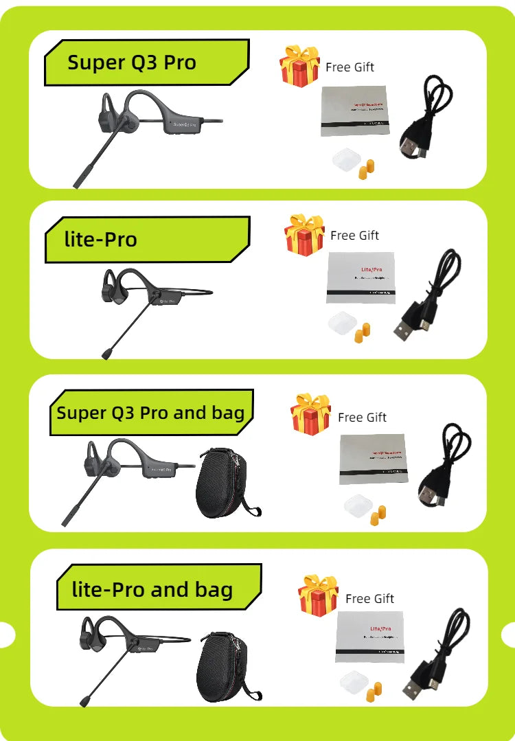 Open Ear Bone Conduction Headphones with dual microphone Wireless Bluetooth Headphone with Mic Headset for work/business/Cycling