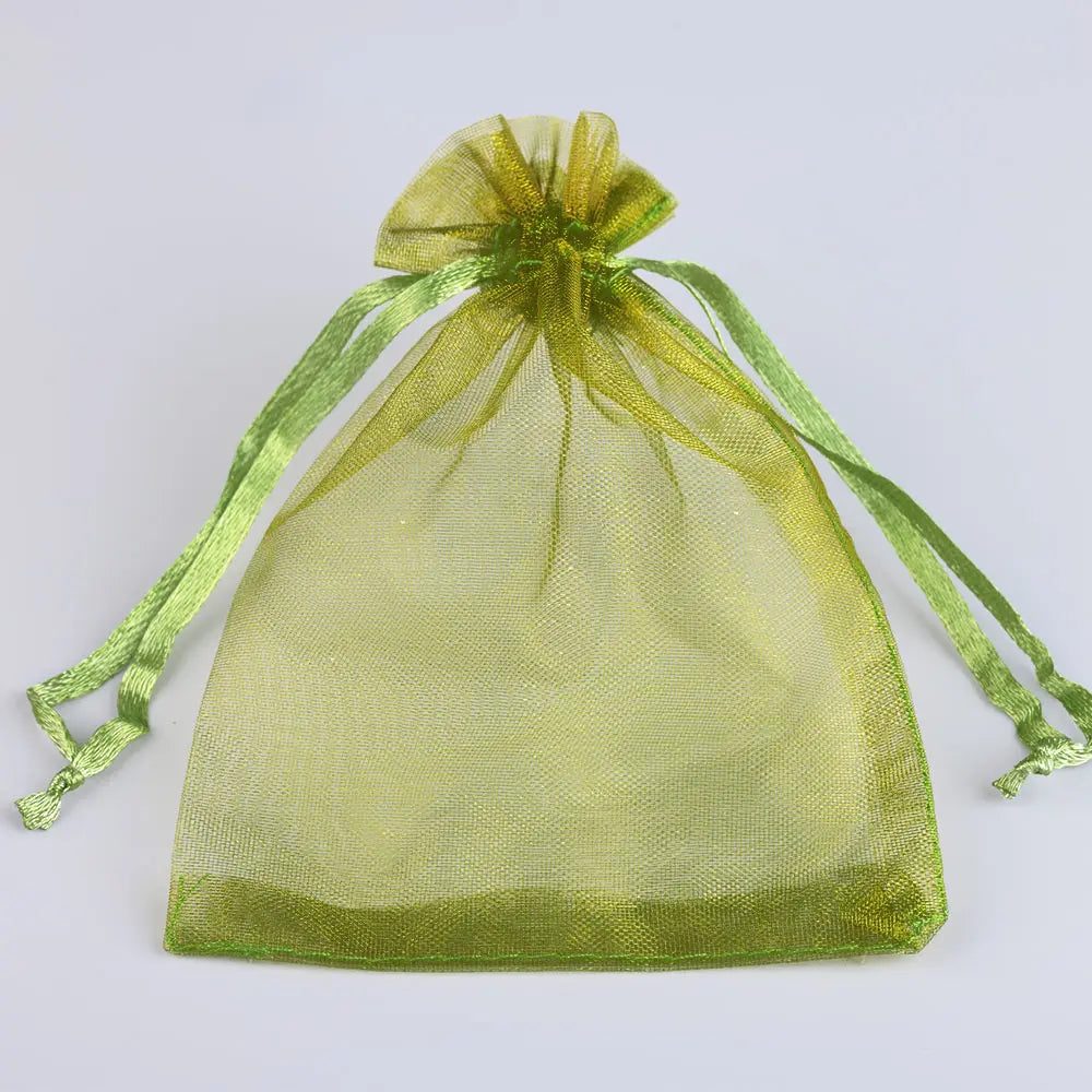 50/100pcs Colorful Organza Gift Bag 5x7 7x9 9x12 10x15 13x18cm Party Wedding Favors Candy Jewelry Packaging Drawstring pouches