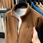 Designer brand luxury men's zipper stand collar coat high-quality Paul pony embroidery autumn winter comfort warm casual jacket