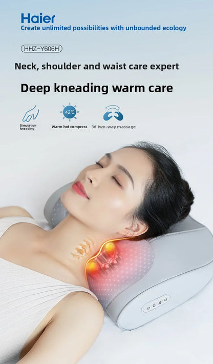 Haier Cervical Neck Massager Pillow Back Muscle Massagers Machine 3D Stereo Electric Massage Device Relax Tool