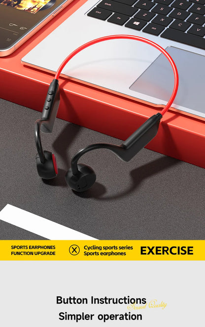 2026 Bone Conduction Headset Bluetooth 5.4 With Mic Waterproof Exercise Fitness Wireless Swimming Sports Headphone New