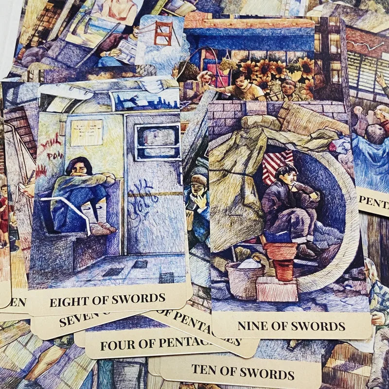 City Labyrinth Tarot cards 78 Deck English Board games Selfcare for Tarot Readings Vibrant Easy Deck Fortune Telling Game