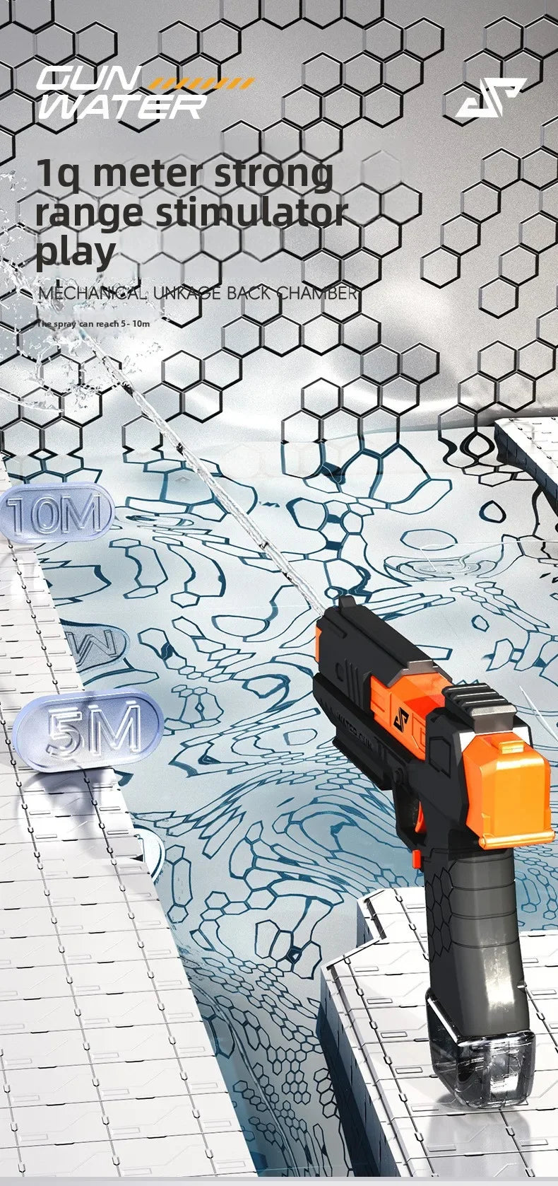 Manual Burst Water Gun for Children High Pressure Non Electric Water Pistol for Kids Summer Outdoor Beach Pool Water Fight Toys