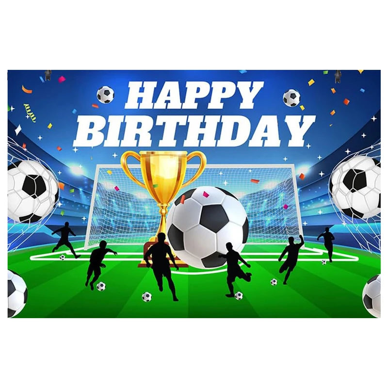 Blue Football Birthday Party Decoration Supply Birthday Soccer Plates Cups Napkins Towel Paper Tableware Tablecloth Party Favor