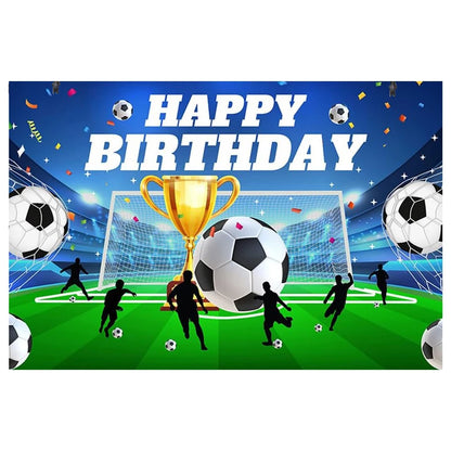 Blue Football Birthday Party Decoration Supply Birthday Soccer Plates Cups Napkins Towel Paper Tableware Tablecloth Party Favor