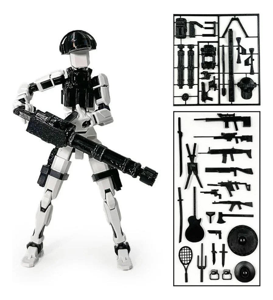 3D Printed Toy Model Lucky13 War Sandbox Action Figure Dummy T13 Toy Doll Robot Assembly Model Decoration Desktop Decoration